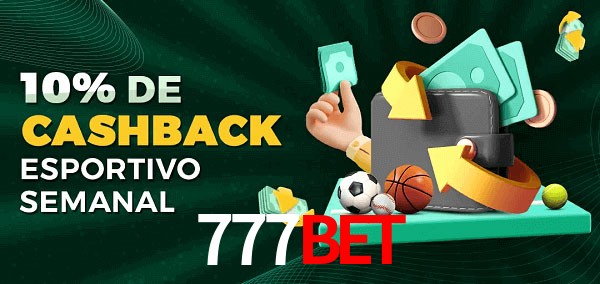 10% de bônus de cashback na 777Bet